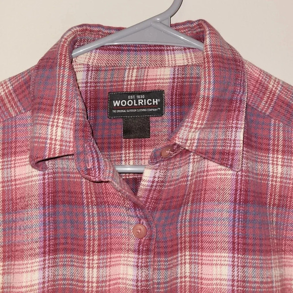 Women's size small Woolrich Pink Flannel button down shirt 100% cotton LOT C10 - Picture 9 of 11